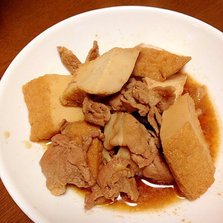 厚揚げと豚肉の煮物